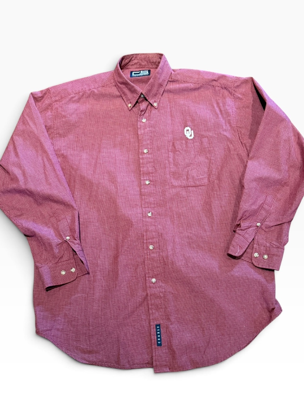 OU University of Oklahoma Mens Large Button-Down  Long Sleeve Shirt